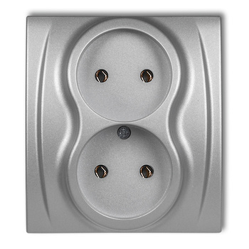 KARLIK LOGO 7LGP-2 Gniazdo podwójne bez uziemienia 2x2P (bez przesłon torów prądowych)