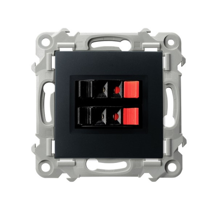 OSPEL SZAFIR GG-2Z/m/33 Gniazdo głośnikowe podwójne czarny