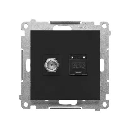Kontakt-Simon 55 Gn. ant. „F” + RJ45 kat.6 (mod) TASFRJ45.01/149 Cz mat