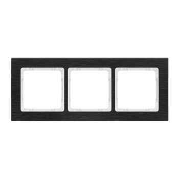 KARLIK DECO 12-0-DRA-3 Ramka uniwersalna potrójna - aluminium szczotkowane (ramka: czarna; spód: biały)