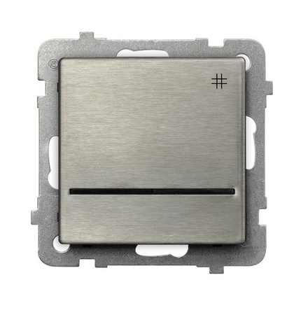 OSPEL SONATA STAL INOX ŁP-4RMS/m/37 Łącznik krzyżowy z podświetleniem niebieskim