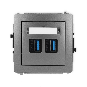 KARLIK DECO 11DGUSB-6  Gniazdo podwójne 2xUSB A-A 3.0