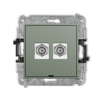 KARLIK ICON 61IGFBO-2 Mechanizm gniazda antenowego podwójnego typu F (SAT) niklowany, bez pola opisowego