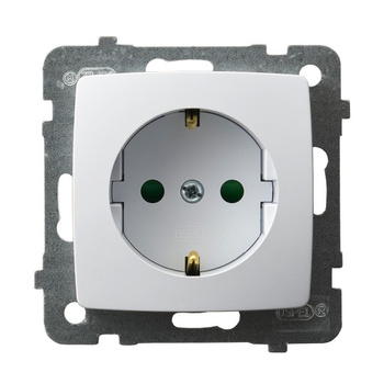 OSPEL KARO GP-1SSP/m/00 Gniazdo pojedyncze schuko z przesłonami torów