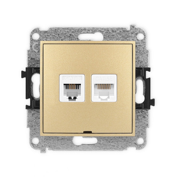 KARLIK ICON 29IGTKBO  Gniazdo telefoniczne pojedyńcze  1xRJ11 + komputerowego pojedynczego 1xRJ45