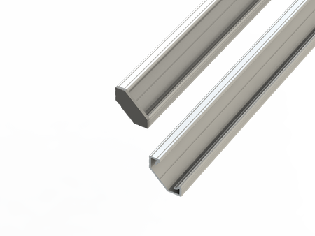 Profil aluminiowy narożny anodowany 2 metry + szybka mleczna