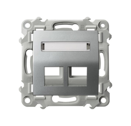 OSPEL SZAFIR GPK-2ZS/p/18 Obudowa gniazda podwójnego Keystone skośna