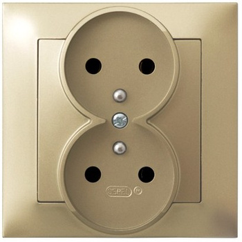 Ospel impresja GP-2YZ/28 Gniazdo podwójne z uziemieniem kompletne