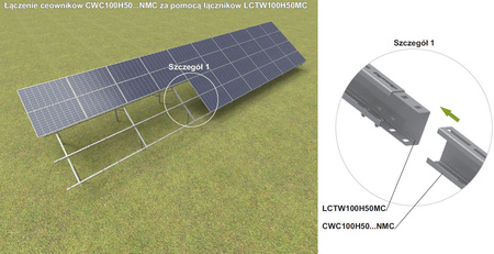 BAKS LCTW100H50MC Łącznik wewnętrzny ceownika 856105