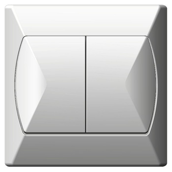 OSPEL AKCENT ŁP-2A/00 Łącznik dwugrupowy świecznikowy biały