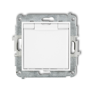 KARLIK MINI MGPB-1zp  Gniazdo bryzgoszczelne z uziemieniem 2P+Z (klapka biała