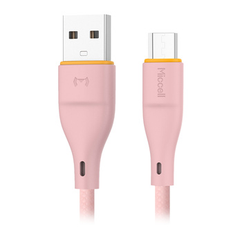 Kabel USB-A - microUSB Miccell VQ-D06, 2,4A, 1m, różowy