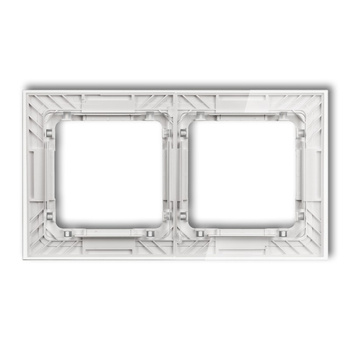 KARLIK DECO 52-0-DRS-2 Ramka uniwersalna podwójna transparentna DECO Art - efekt szkła (ramka: transparentna; spód: biały)