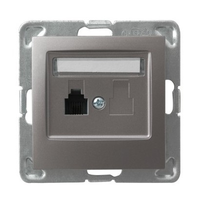 OSPEL IMPRESJA GPT-1Y/m/23 Gniazdo telefoniczne pojedyncze tytan