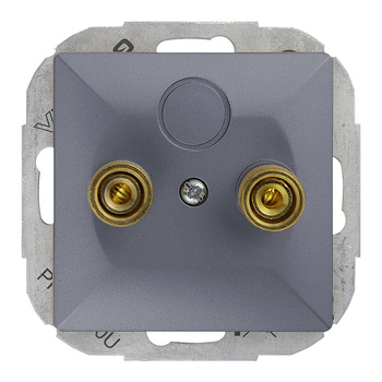 Gniazdo głośnikowe Pearl, PT-2PG, antracyt