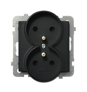OSPEL SONATA GP-2RRAZ/m/33 Gniazdo podwójne z/u moduł (do ramek 4mm)