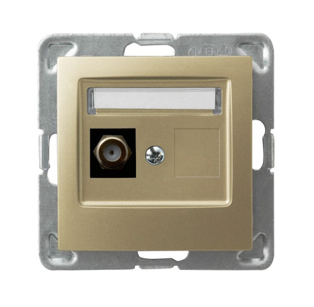 OSPEL IMPRESJA GPA-1YF/m/28 Gniazdo antenowe typu F pojedyncze złoto