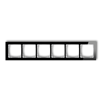 KARLIK DECO 12-0-DRS-6 Ramka uniwersalna sześciokrotna - efekt szkła (ramka: czarna; spód: biały)