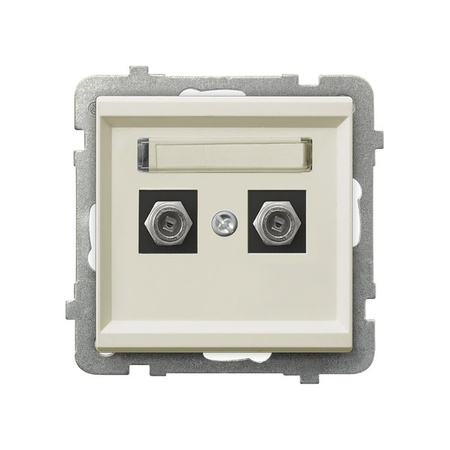 OSPEL SONATA GPA-2RF/m/27 Gniazdo antenowe typu F podwójne ecru
