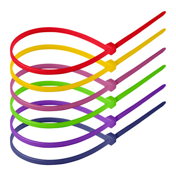 Zestaw opasek kablowych 4.8x300mm, neonowe, 120 sztuk, W zestawie kolor czerwony, żółty, różowy, zielony, fioletowy, niebieski