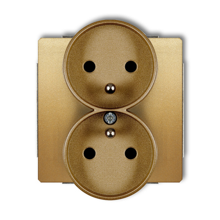 KARLIK DECO 29DGPRSO-2zp  Gniazdo podwójne do ramki DECO Soft z uziemieniem 2x(2P+Z) (przesłony torów prądowych)