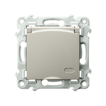 OSPEL SZAFIR GPH-1ZS/m/83/w Gniazdo bryzgoszczelne z uziemieniem schuko IP-44 wieczko w kolorze wyrobu