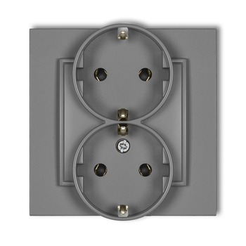 KARLIK MINI 27MGP-2s  Gniazdo podwójne z uziemieniem SCHUKO 2x(2P+Z) (bez przesłon torów prądowych)