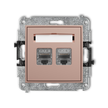 KARLIK ICON 62IGK-12 Mechanizm gniazda komputerowego podwójnego 2xRJ45, kat. 8, ekranowany, 8-stykowy