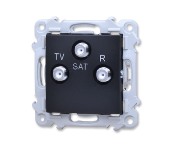 Ospel szafir gpa-zs/m/33 gniazdo końcowe rtv-sat czarny metalik