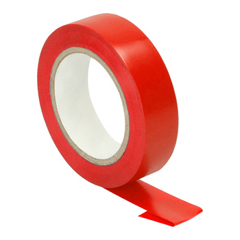 Zestaw 10 taśm izolacyjnych 15mm, czerwona, uniepalniona, grubość 0,13mm, długość 10m