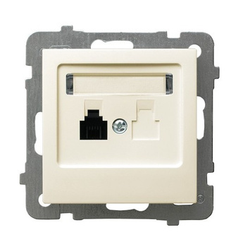 OSPEL AS GPT-1G/m/27 Gniazdo telefoniczne pojedyncze ecru