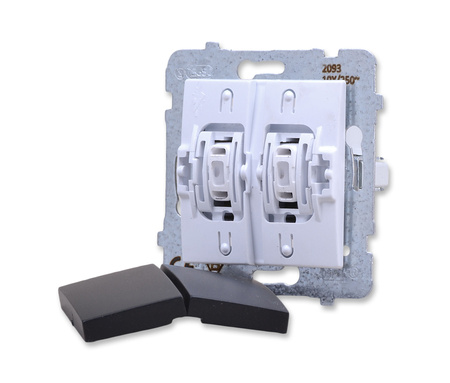 OSPEL AS ŁP-19G/m/33 Łącznik podwójny krzyżowy czarny metalik