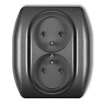 KARLIK TREND 11GP-2z Gniazdo podwójne z uziemieniem 2x(2P+Z) (bez przesłon torów prądowych)