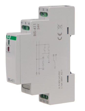 F&F BIS-411 24 V - podstawowy model z pojedynczym przekaźnikiem 16 A