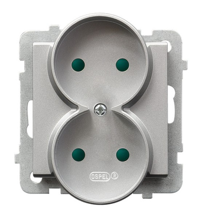 OSPEL SONATA GP-2RRP/m/38 Gniazdo podwójne z przesłonam, moduł