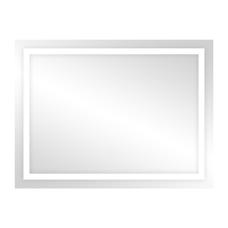 Lustro prostokątne poziome LED 80x60 cm (z wbudowanym włącznikiem, z marginesem, 4000K)