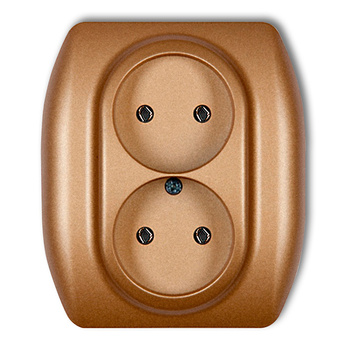 KARLIK TREND 8GP-2 Gniazdo podwójne bez uziemienia 2x2P (bez przesłon torów prądowych)