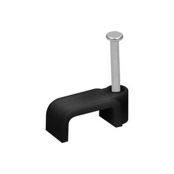 Uchwyt kablowy płaski na kabel YDYp 3x2,5mm2, 14x6mm, czarny, 25 szt.