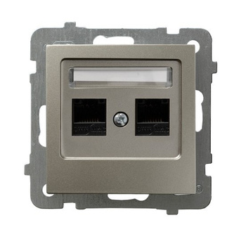 OSPEL AS GPK-2G/K/m/45 Gniazdo komputerowe podwójne, kat. 5e MMC satyna