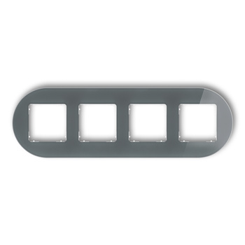 KARLIK ICON 28-0-IRSO-4 Ramka uniwersalna poczwórna okrągła - efekt szkła (ramka: grafitowa; spód: biały)