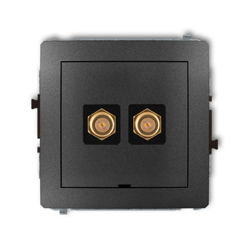 KARLIK DECO 11DGFBO-2.1  Gniazdo antenowe podwójne typu F (SAT) pozłacany