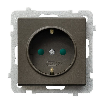 OSPEL SONATA GP-1RSP/m/40 Gniazdo z uziemieniem schuko z przesłonami