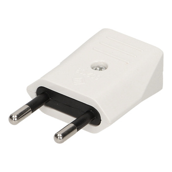 Wtyczka płaska bez uziemienia, 2,5A, biała