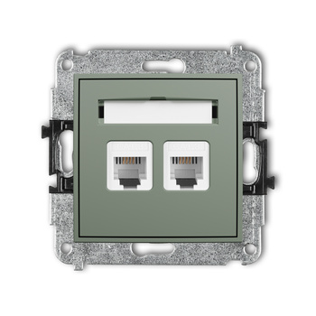 KARLIK ICON 61IGT-2 Mechanizm gniazda telefonicznego podwójnego 2xRJ11, 4-stykowy, beznarzędziowe