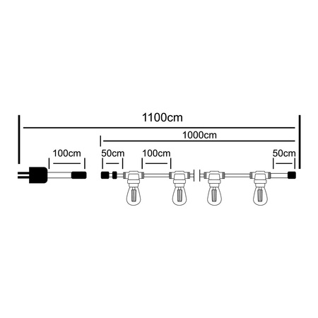 GIRLANDA OGRODOWA 10x E27 10M AURA 4779