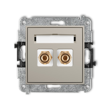 KARLIK ICON 60IGG-3 Mechanizm gniazda głośnikowego pojedynczego (typu banan - czerwony i czarny, pozłacany, 4 mm2, do lutowania)