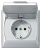 OSPEL AKCENT GPH-1AS/00/w Gniazdo bryzgoszczelne schuko IP-44 biały