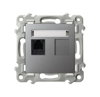 OSPEL SZAFIR GPT-1Z/m/70 Gniazdo telefoniczne pojedyncze szary