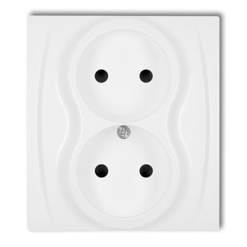 KARLIK LOGO LGP-2p  Gniazdo podwójne bez uziemienia 2x2P (przesłony torów prądowych)