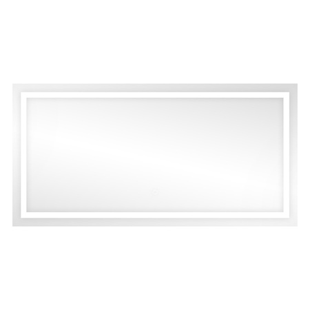 Lustro prostokątne poziome LED 120x60 cm (z wbudowanym włącznikiem, z marginesem, 4000K)